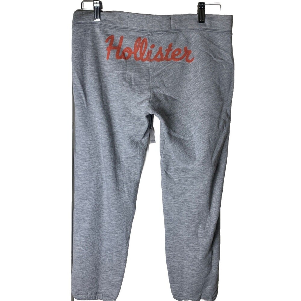 Y2k Hollister Womens Grey Sweatpants Medium Cropped Mcbling Booty Spell Out